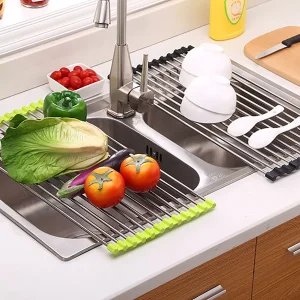 Scolapiatti da Lavello in Acciaio Inox e Silicone